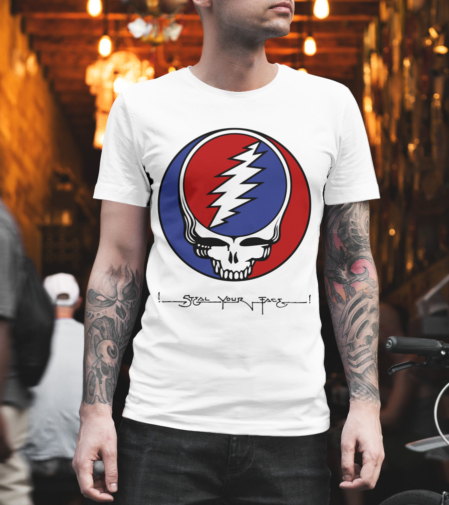 Steal Your Face Grateful Dead Skull Logo With Lightning Bolt T-Shirt