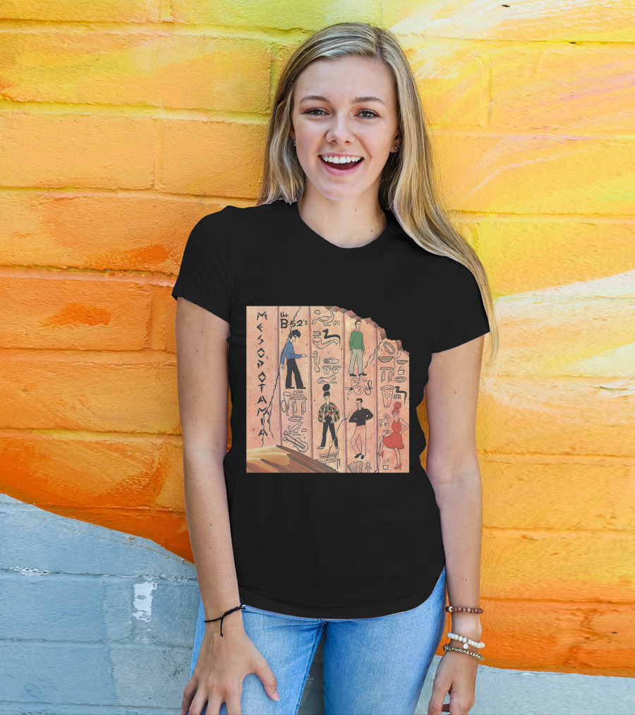 The B-52'S Mesopotamia Album Art With Band Members And Hieroglyphics T-Shirt