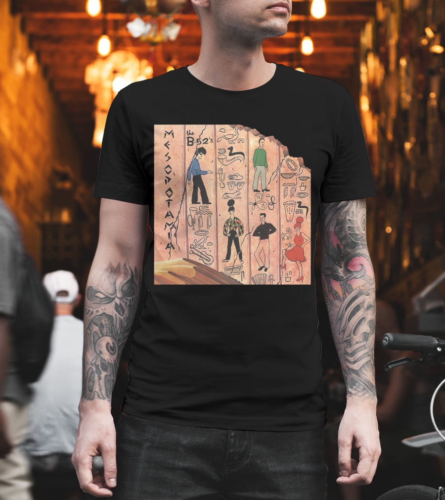 The B-52'S Mesopotamia Album Art With Band Members And Hieroglyphics T-Shirt