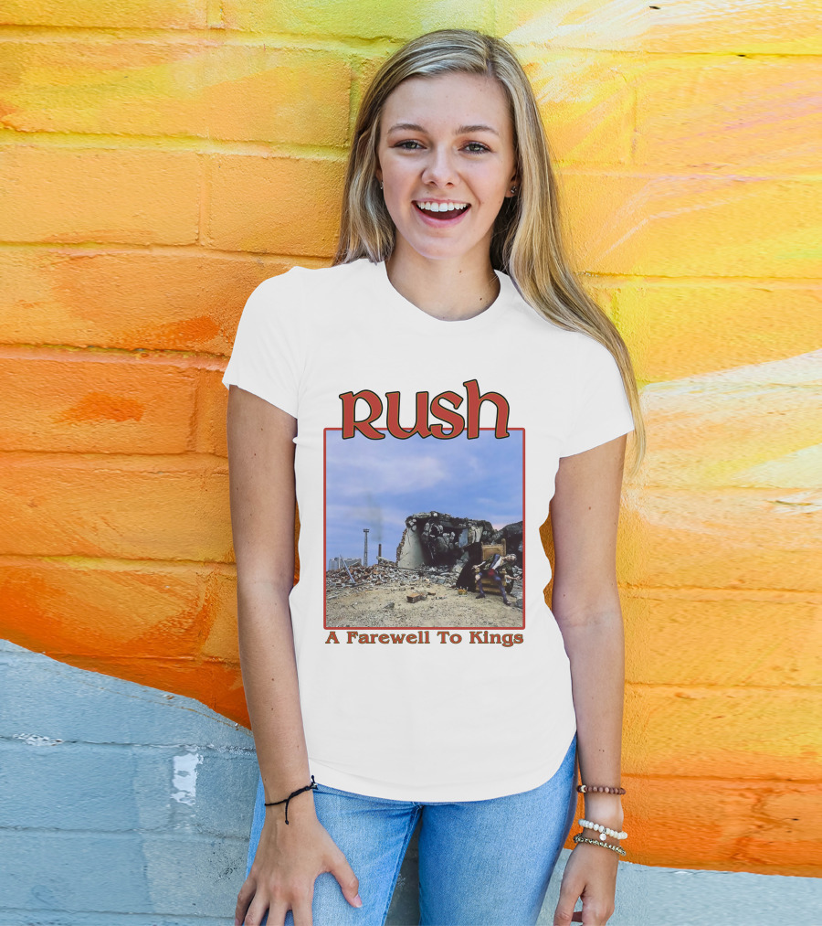 Rush A Farewell To Kings Album Cover Ruins Blue Sky T-Shirt