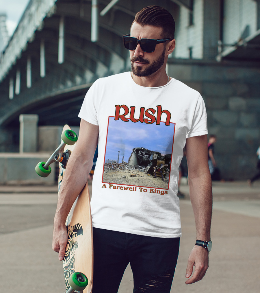 Rush A Farewell To Kings Album Cover Ruins Blue Sky T-Shirt