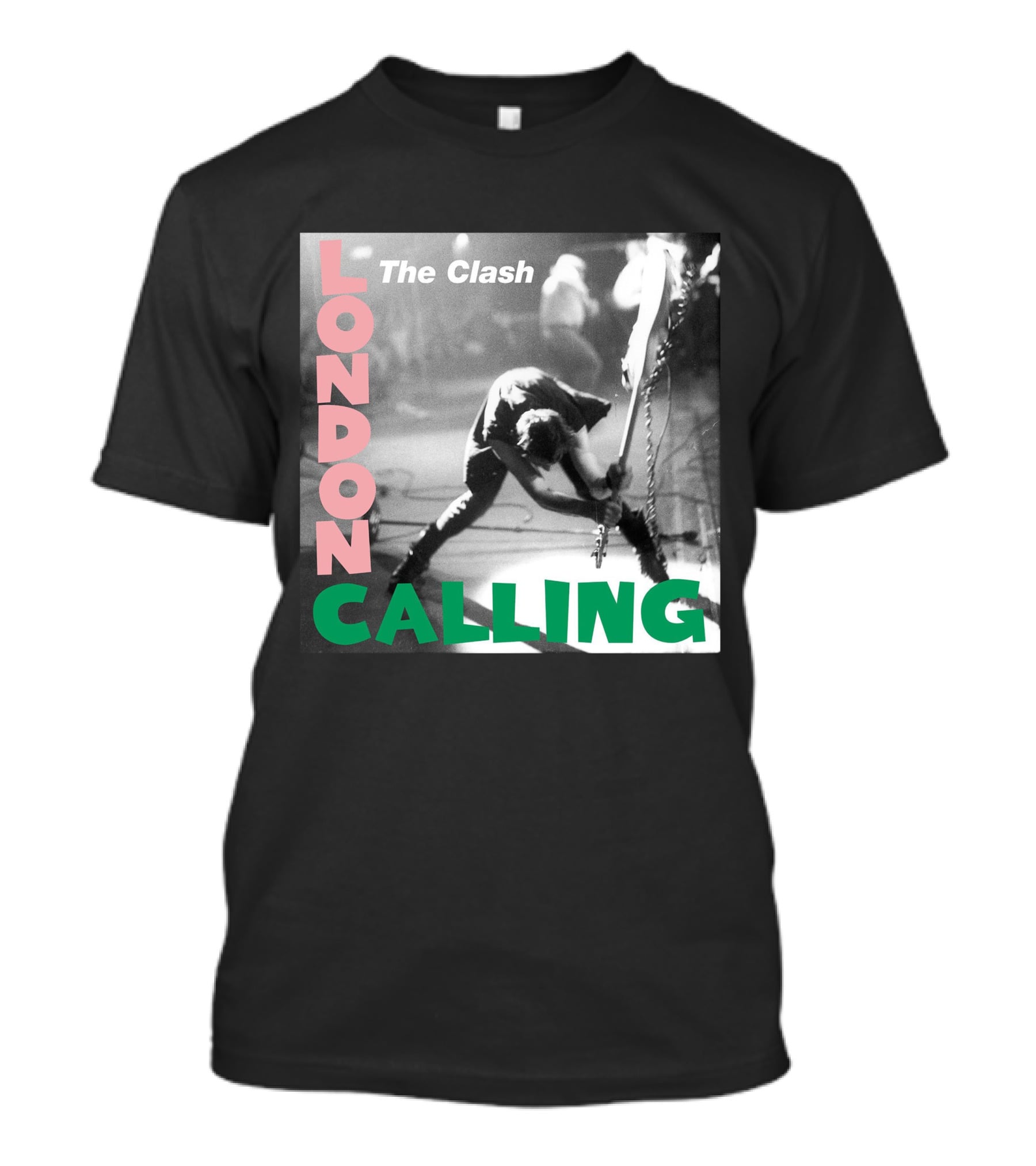 The Clash London Calling Album Cover Black And White Photo Iconic Rock Band T-Shirt
