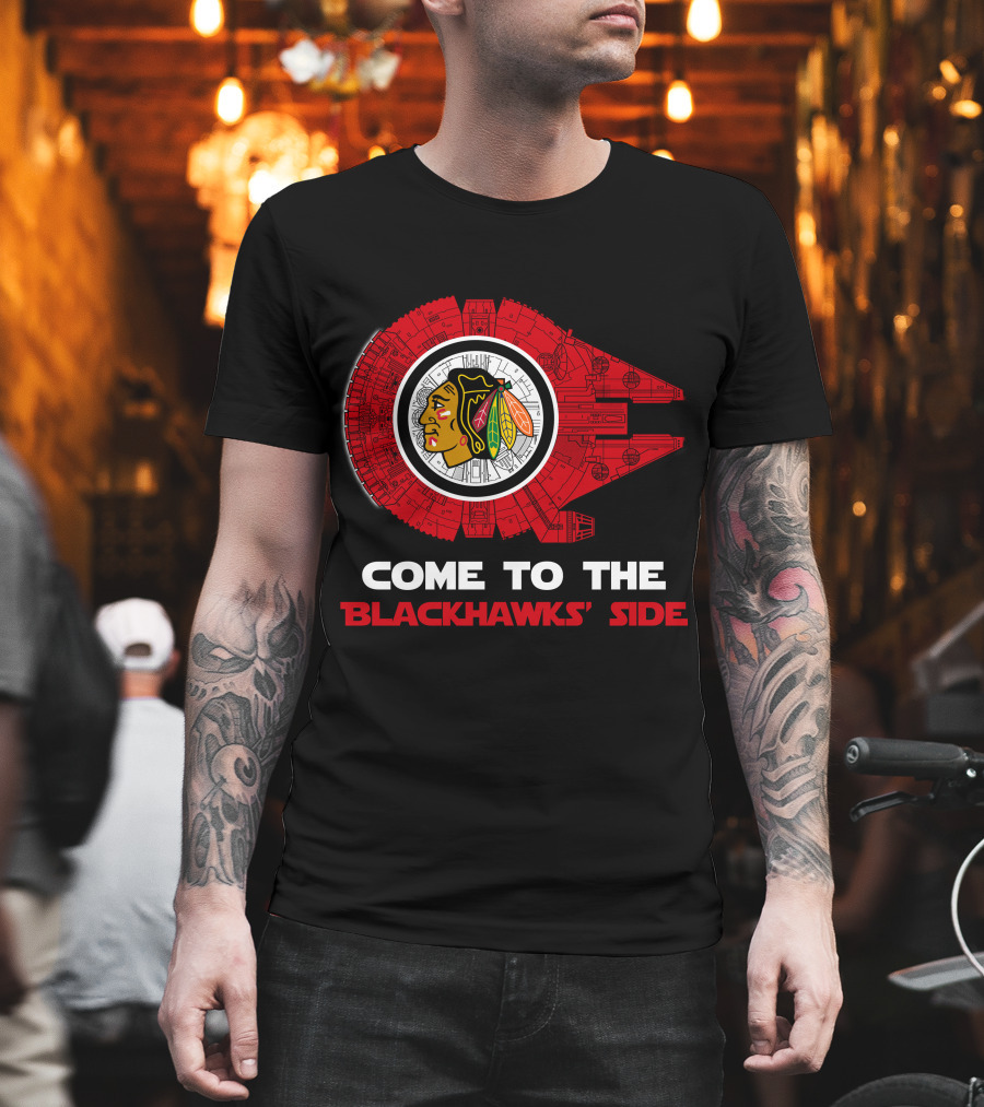 Chicago Blackhawks Millennium Falcon Come To The Blackhawks' Side T-Shirt