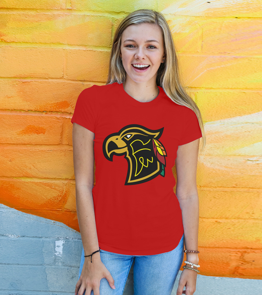 Chicago Blackhawks Native American Inspired Hawk Logo Retro T-Shirt