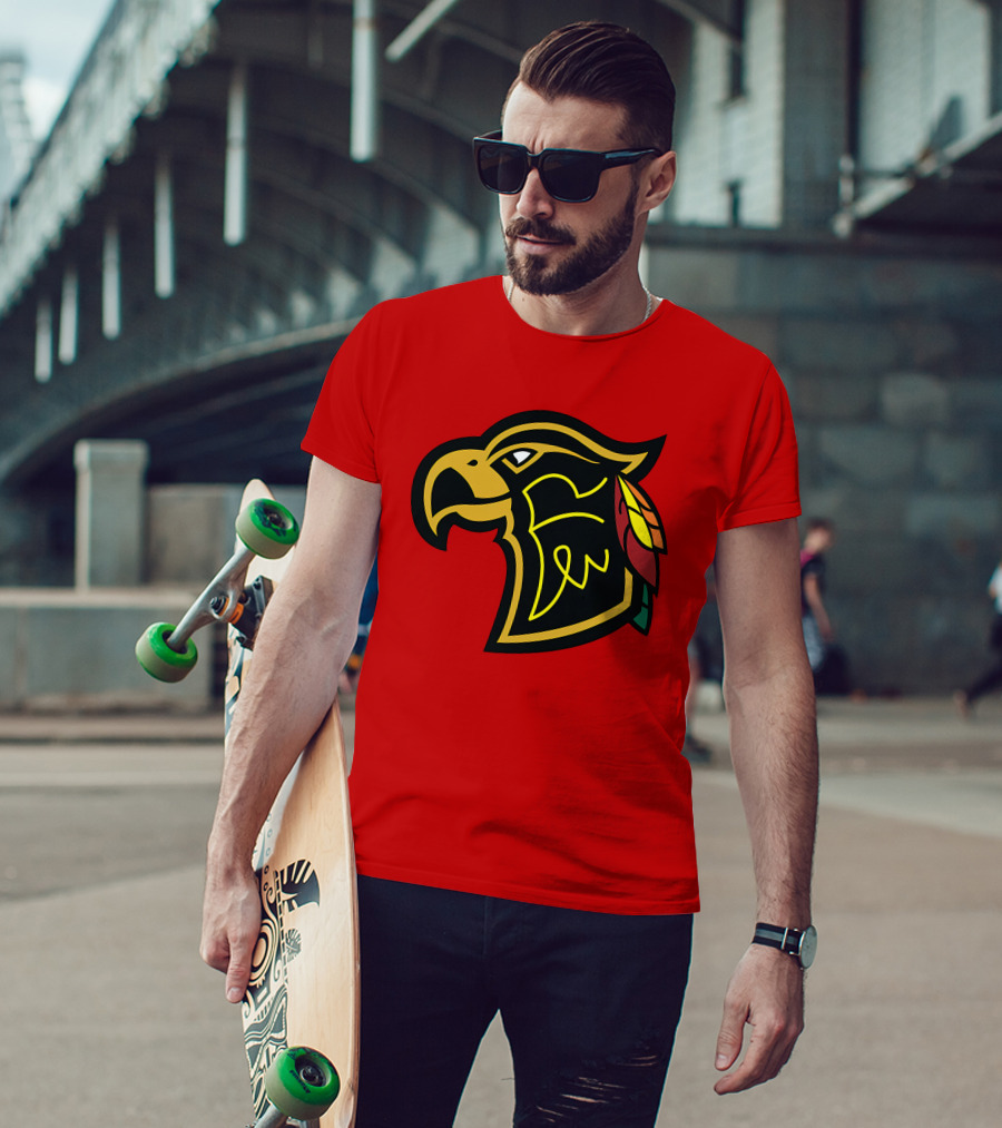Chicago Blackhawks Native American Inspired Hawk Logo Retro T-Shirt