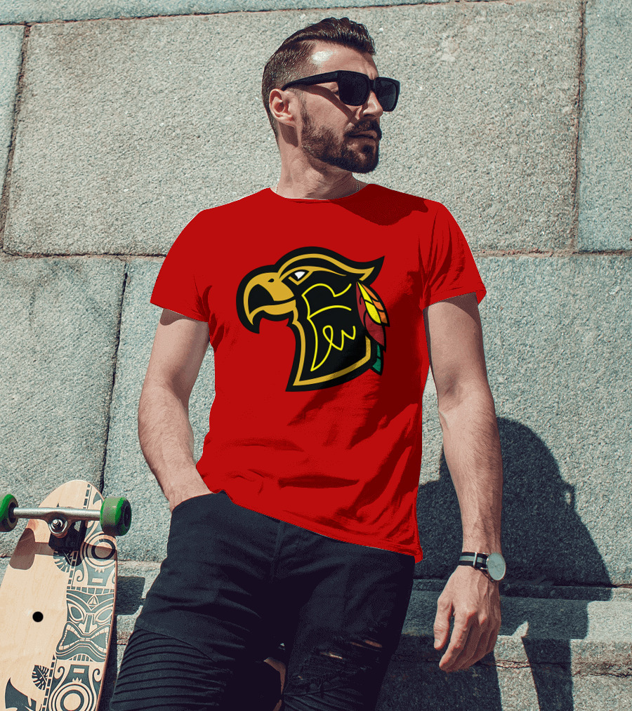 Chicago Blackhawks Native American Inspired Hawk Logo Retro T-Shirt