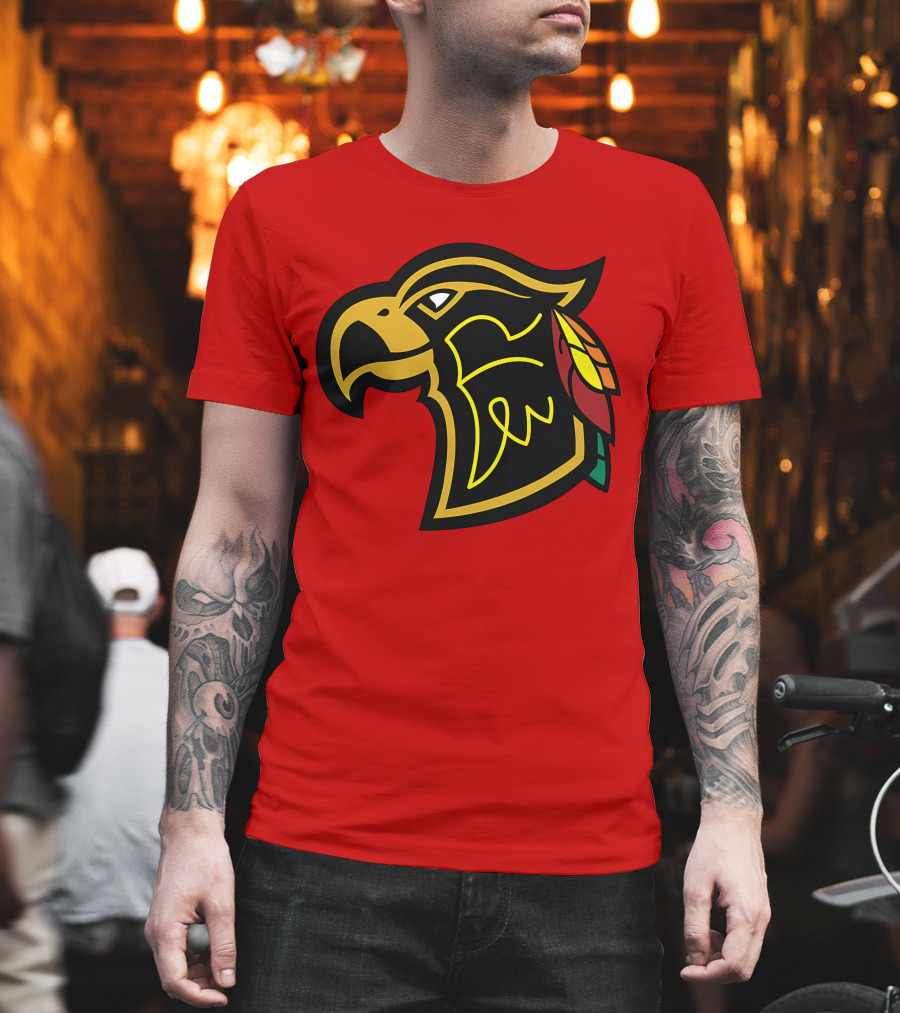 Chicago Blackhawks Native American Inspired Hawk Logo Retro T-Shirt