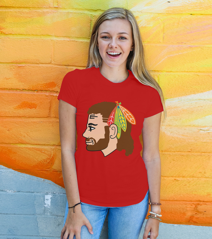 Chicago Blackhawks Tribute Red Feather Symbol T-Shirt