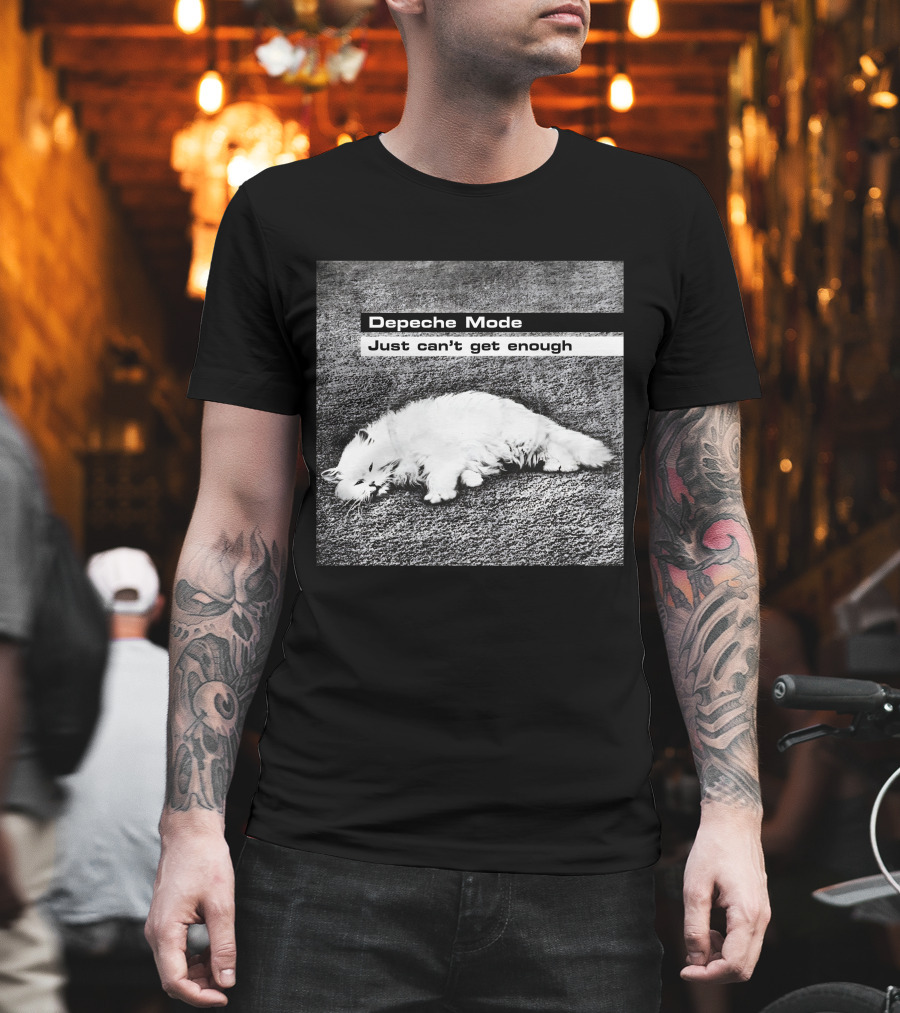 Depeche Mode Just Can't Get Enough Sleeping White Cat T-Shirt