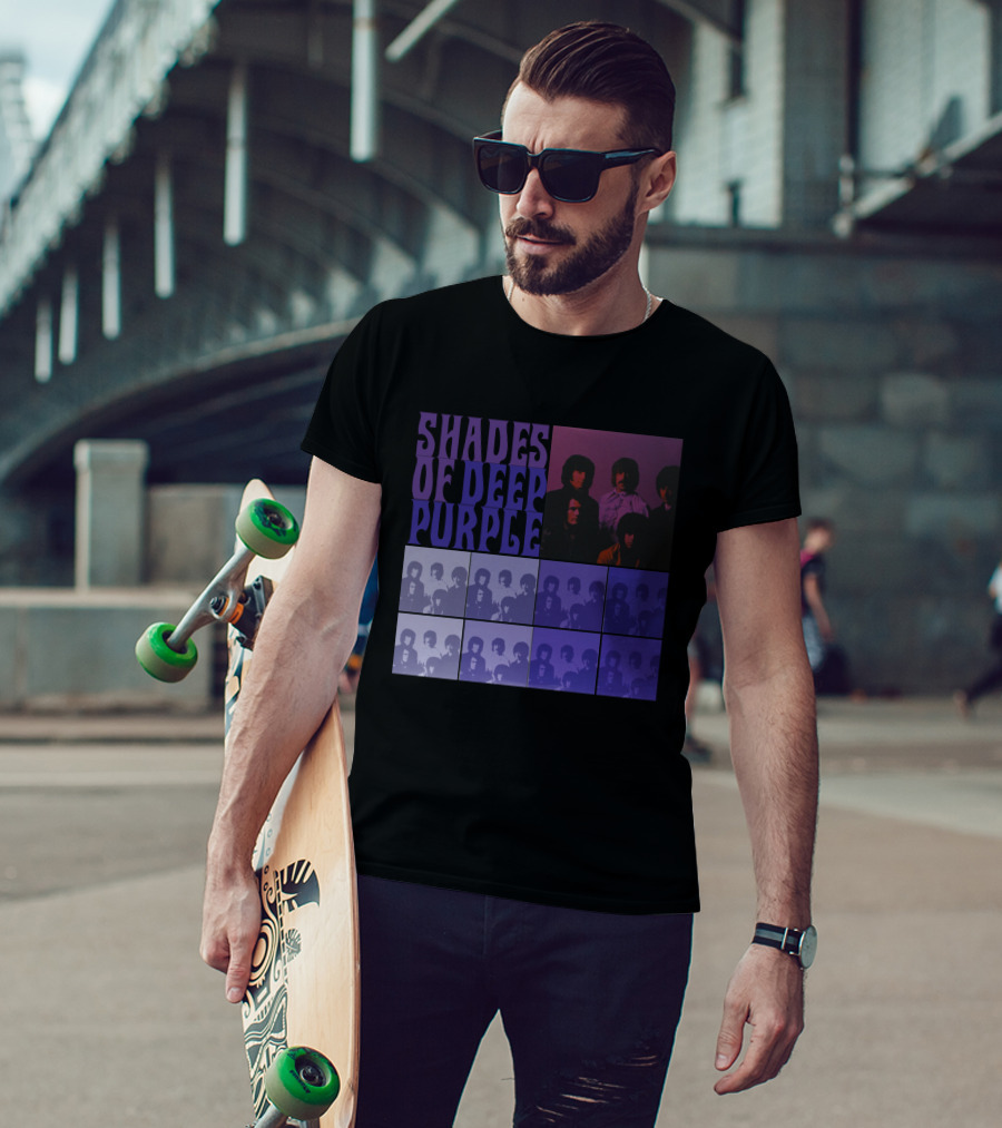 Shades Of Deep Purple Band Photo Collage T-Shirt
