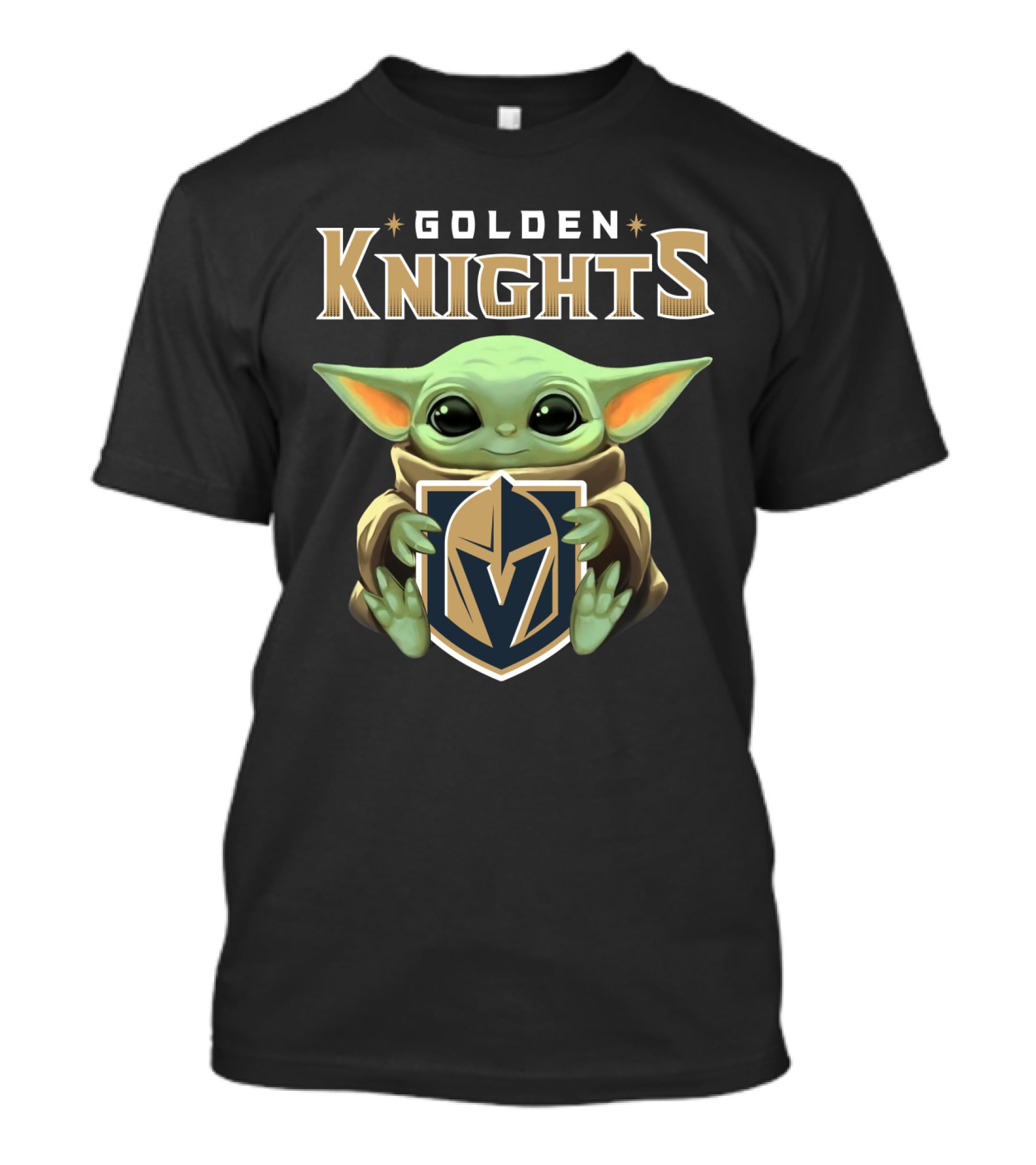 Golden Knights Baby Yoda Holding Team T-Shirt
