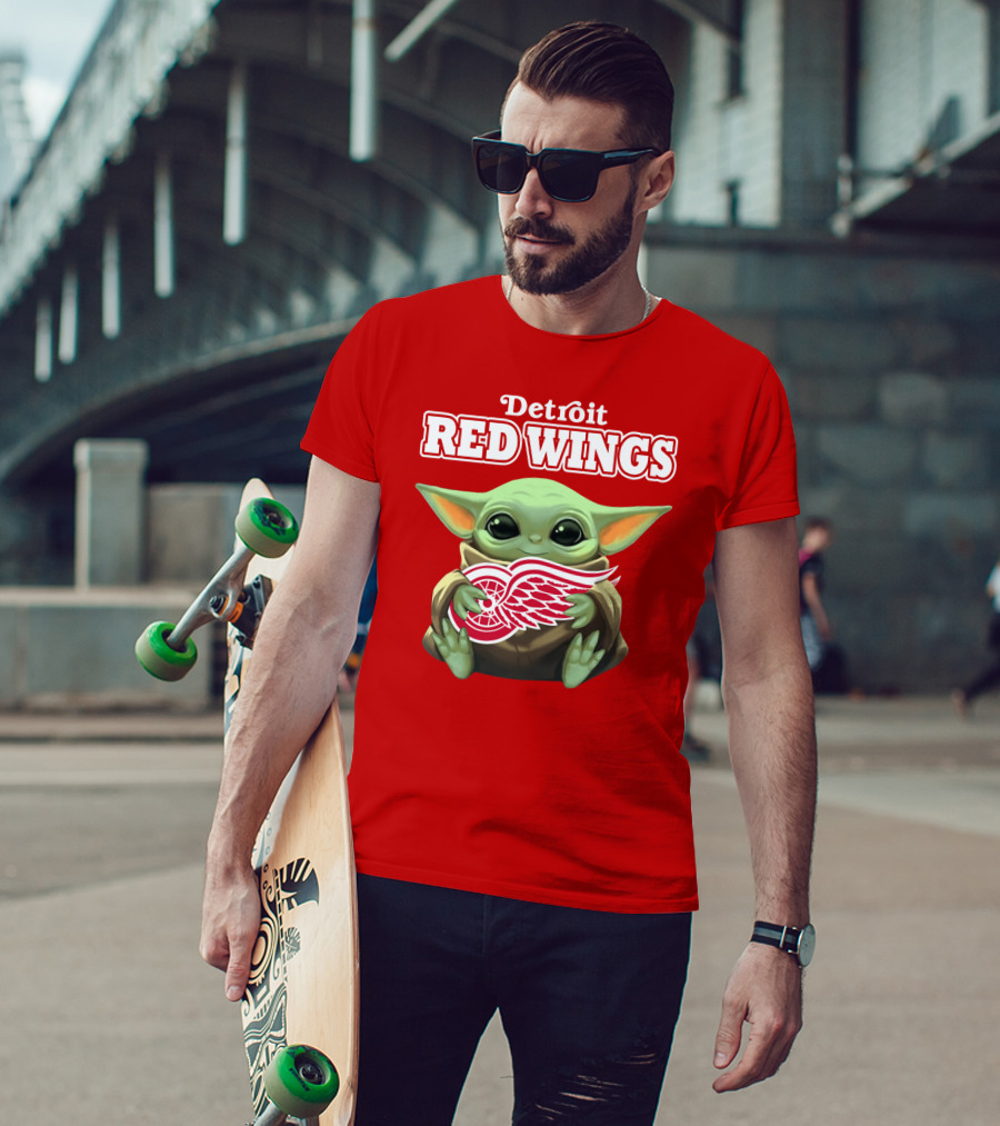 Detroit Red Wings Baby Yoda T-Shirt