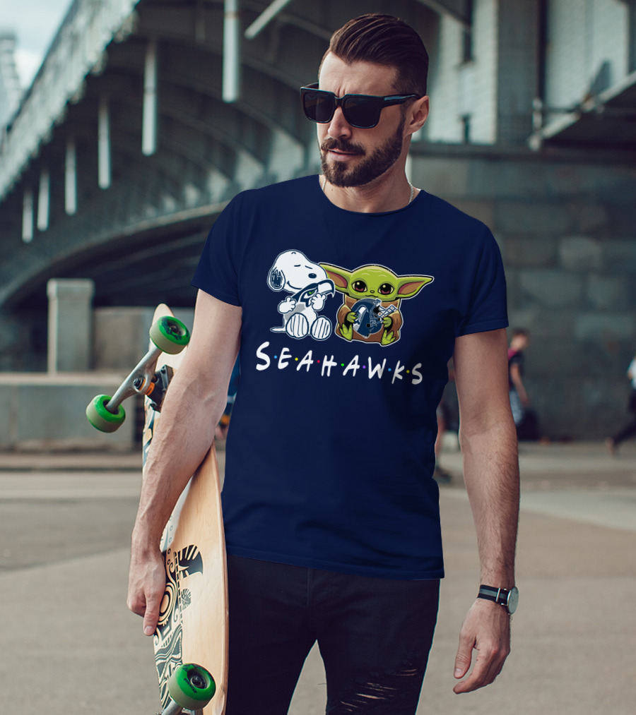 Snoopy Baby Yoda Seahawks T-Shirt