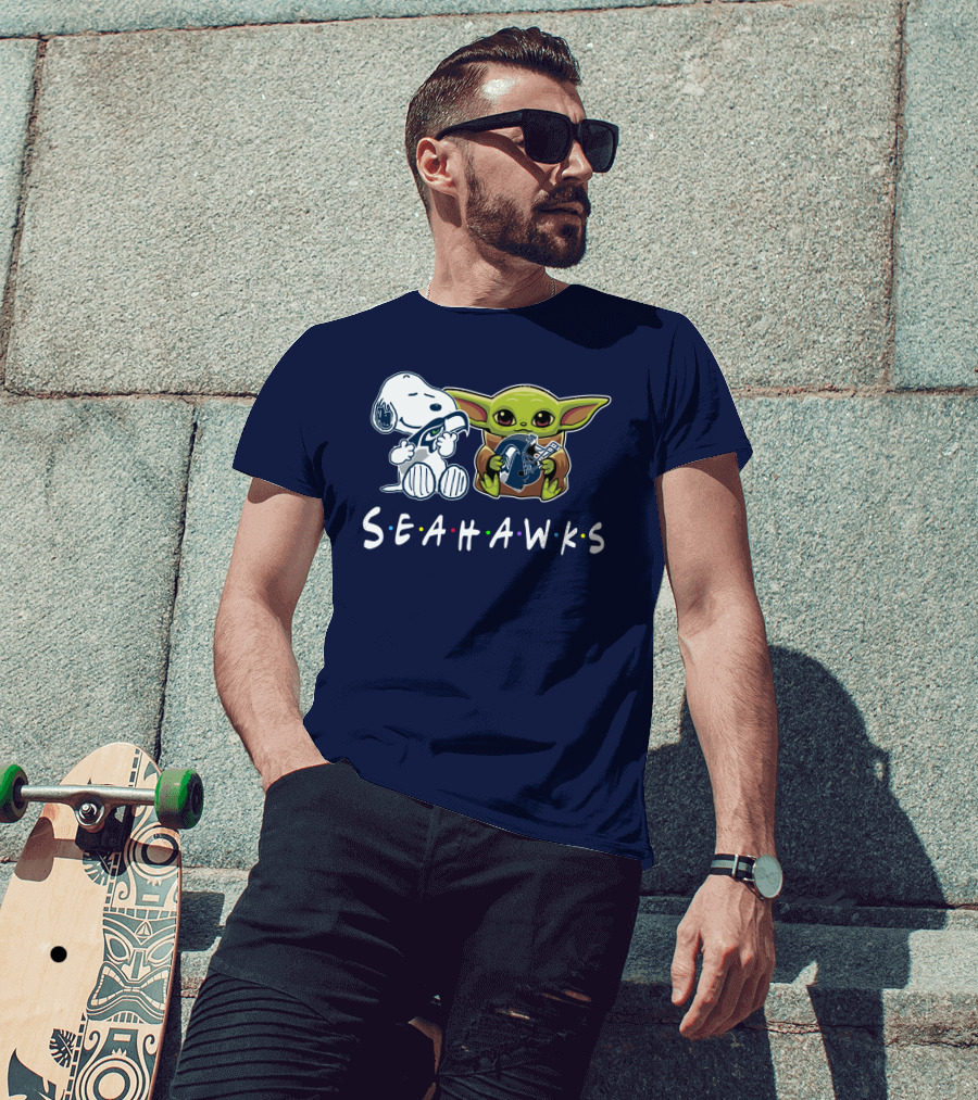 Snoopy Baby Yoda Seahawks T-Shirt