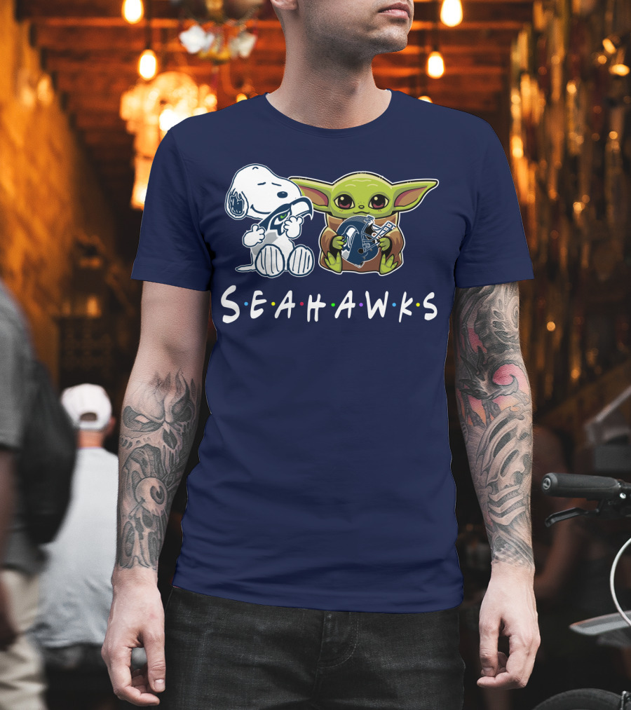 Snoopy Baby Yoda Seahawks T-Shirt