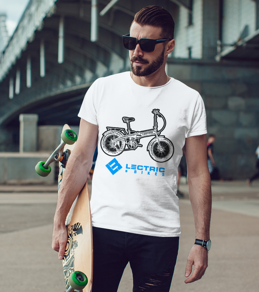 Lectric E Bikes Ride USA Retro Foldable Electric Bicycle T-Shirt