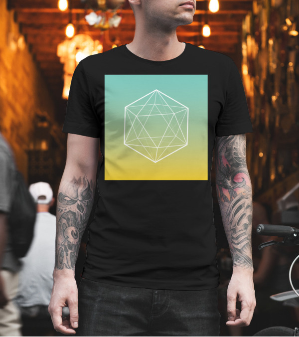 Geometrical Line Hexagon Gradient T-Shirt Geometrical Line Hexagon Gradient T-Shirt