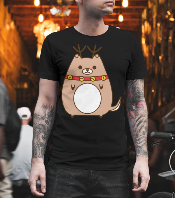 Christmas Pupsheen Reindeer Bell Collar T-Shirt Christmas Pupsheen Reindeer Bell Collar T-Shirt
