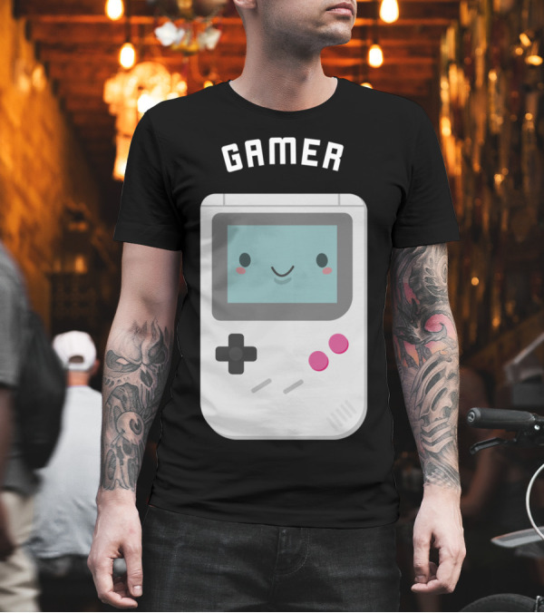 Gamer Cute Kawaii Handheld Console Face T-Shirt Gamer Cute Kawaii Handheld Console Face T-Shirt