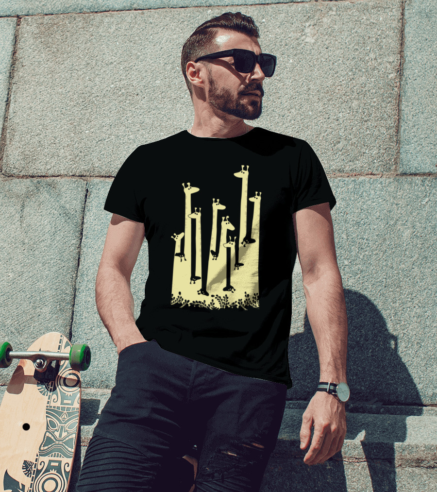 Giraffe Double Visionr Serenade In Yellow Forest T-Shirt