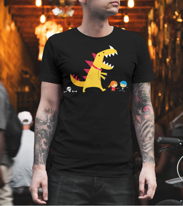 Dino Walk with Kids and Skeleton Bones T-Shirt Dino Walk with Kids and Skeleton Bones T-Shirt