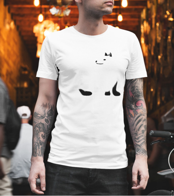 Unique Fox Design Black and White Stylized Fox Tail T-Shirt Unique Fox Design Black and White Stylized Fox Tail T-Shirt