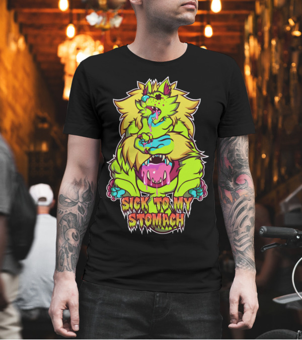 Sick to My Stomach Neon Monster Vomiting Psychedelic Colors T-Shirt Sick to My Stomach Neon Monster Vomiting Psychedelic Colors T-Shirt