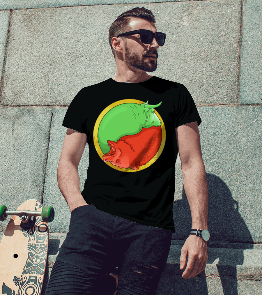 Bull And Bear Yin Yang T-Shirt