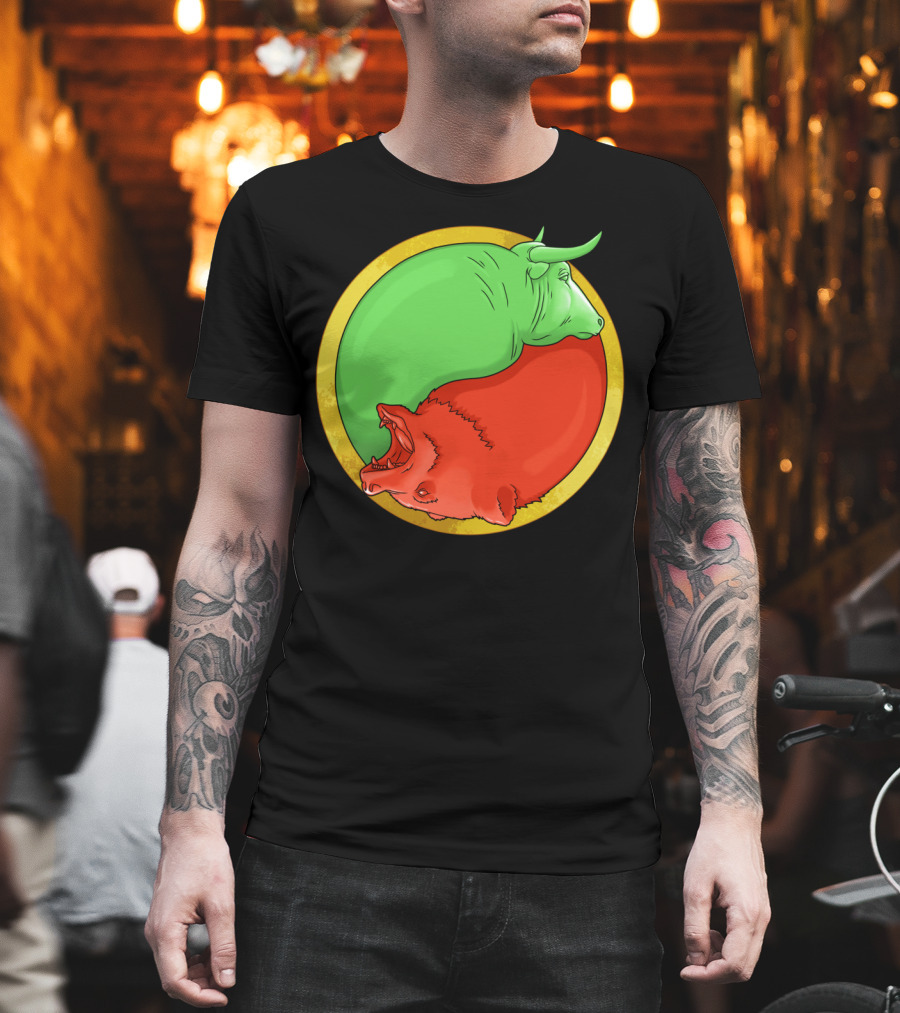 Bull And Bear Yin Yang T-Shirt