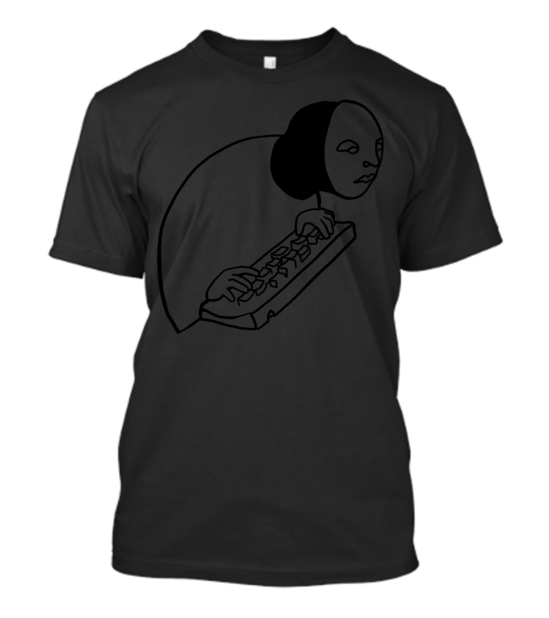 Addicted Minimalist Figure With Keyboard T-Shirt