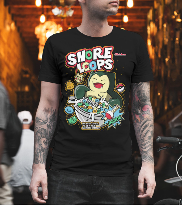Snore Loops Ketchum Pokémon Master Cereal Pokémon Snorlax Inside T-Shirt Snore Loops Ketchum Pokémon Master Cereal Pokémon Snorlax Inside T-Shirt