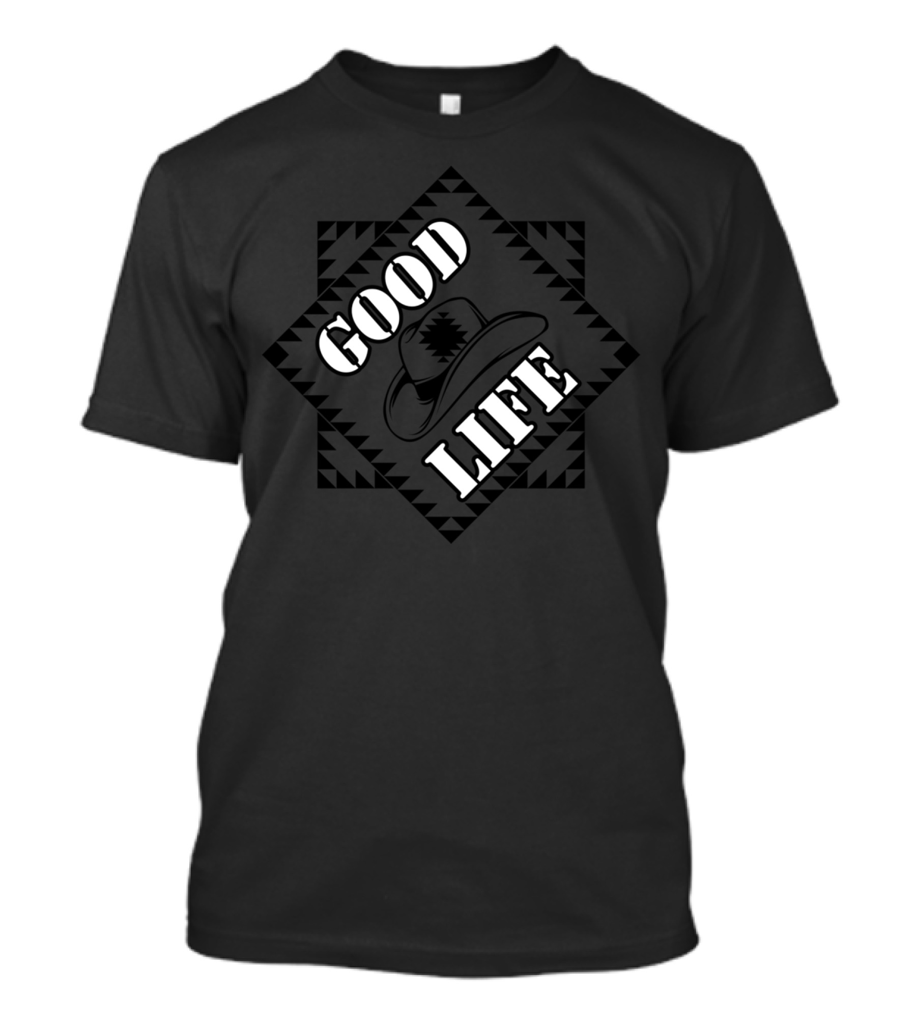 GOOD LIFE Cowboy Hat Western Motif T-Shirt