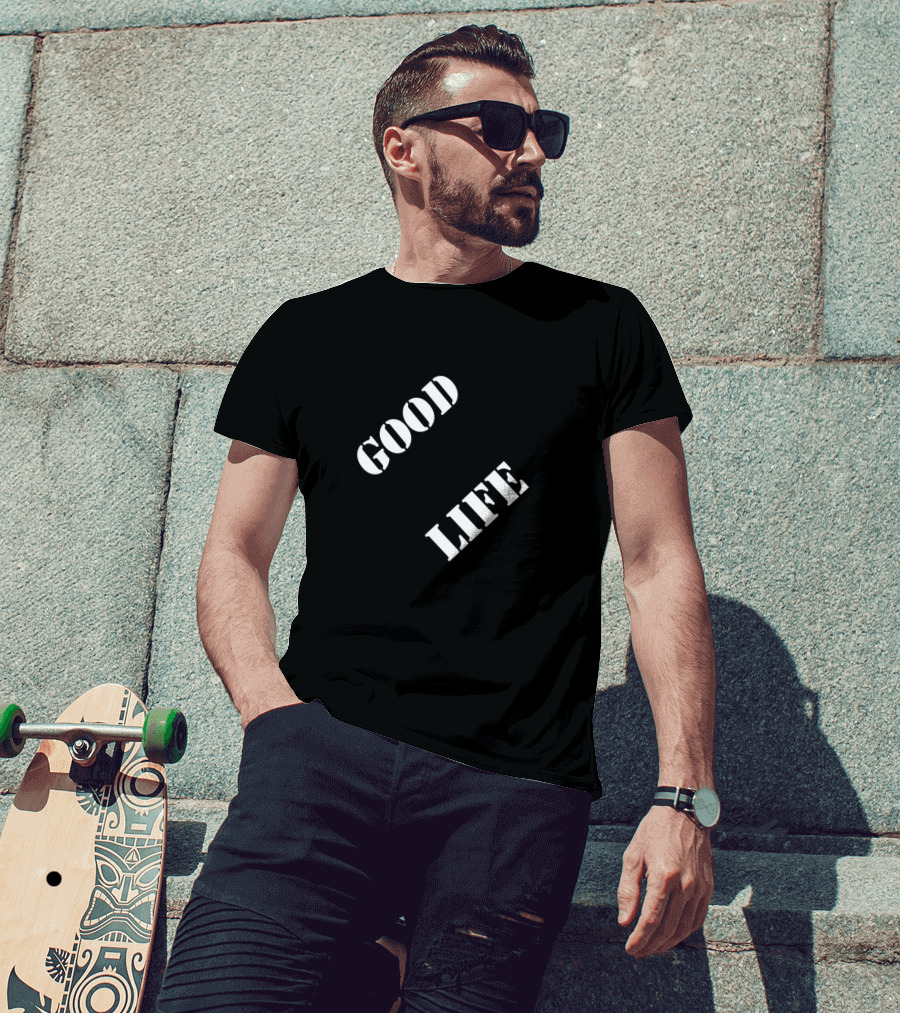 GOOD LIFE Cowboy Hat Western Motif T-Shirt