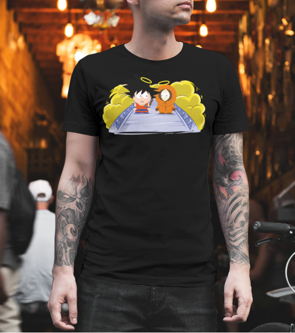 Goku and Kenny in Heaven Crossover with Halos and Clouds T-Shirt Goku and Kenny in Heaven Crossover with Halos and Clouds T-Shirt