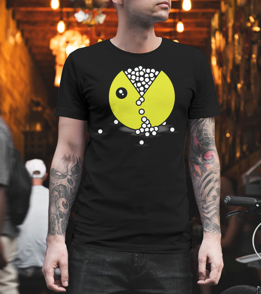 Pac Attack Classic Game Character Eating White Dots T-Shirt