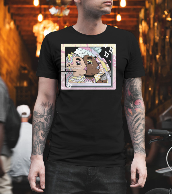 DRIVE Cartoon Colorful Character Portrait with Funky Hair and Dreamy Ride T-Shirt DRIVE Cartoon Colorful Character Portrait with Funky Hair and Dreamy Ride T-Shirt