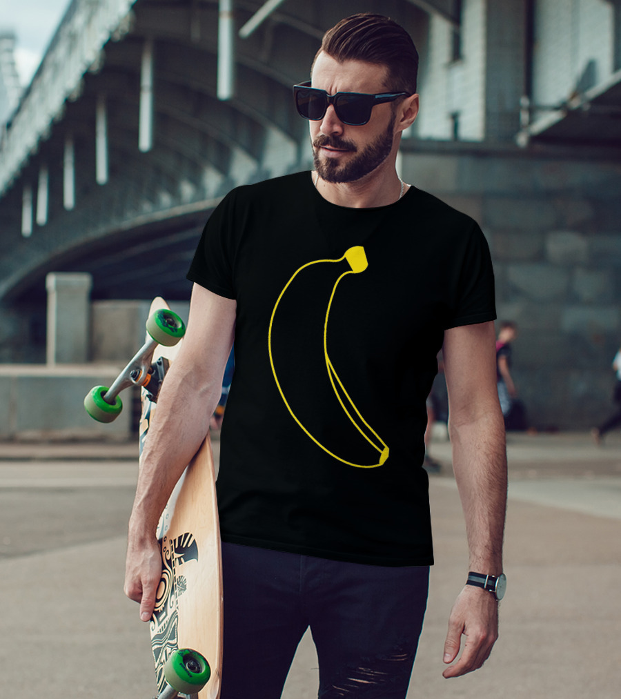 Just Give Me A Banana Simple Yellow Outline T-Shirt