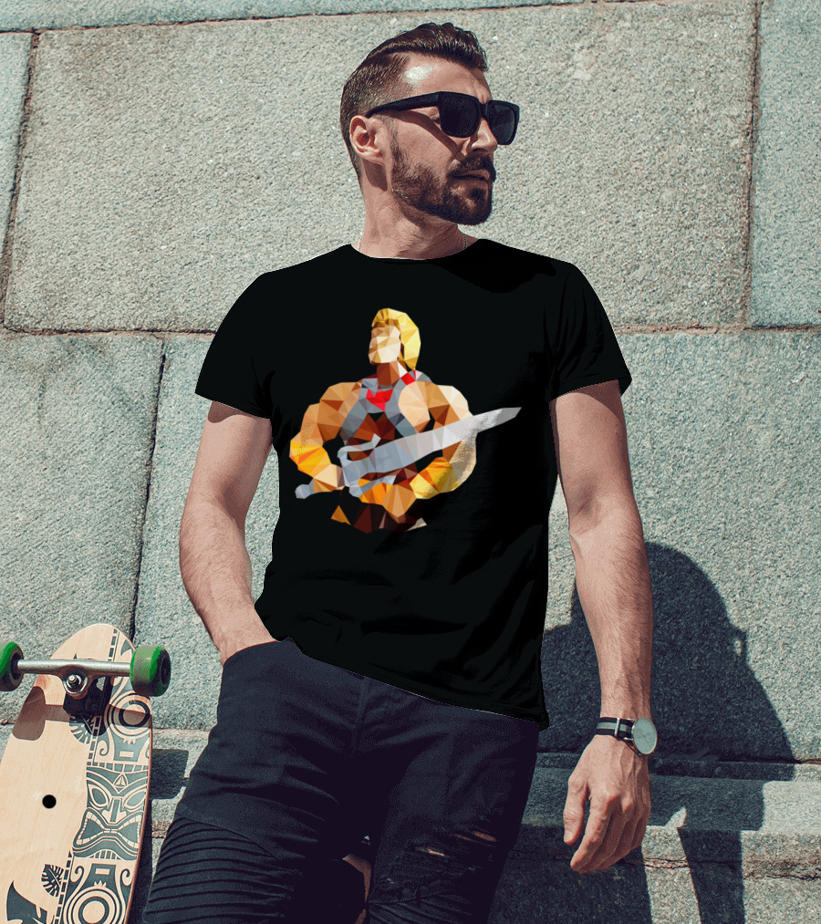 Polygon Heroes He Man Geometric Sword T-Shirt