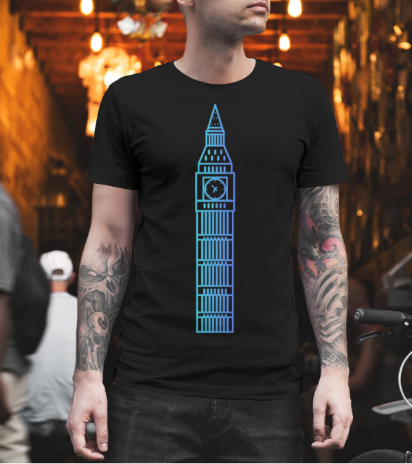 Big Ben Icon Neon Clock Tower T-Shirt Big Ben Icon Neon Clock Tower T-Shirt