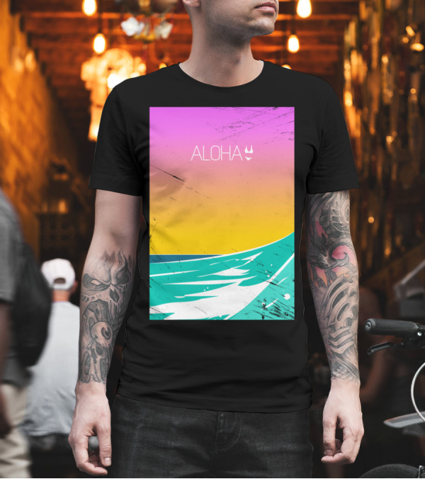 Aloha Sunset Ocean Hawaii Surfer Vintage T-Shirt Aloha Sunset Ocean Hawaii Surfer Vintage T-Shirt