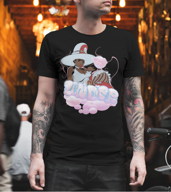 Under Magical Bubble Witch with Hat and White Dress T-Shirt Under Magical Bubble Witch with Hat and White Dress T-Shirt
