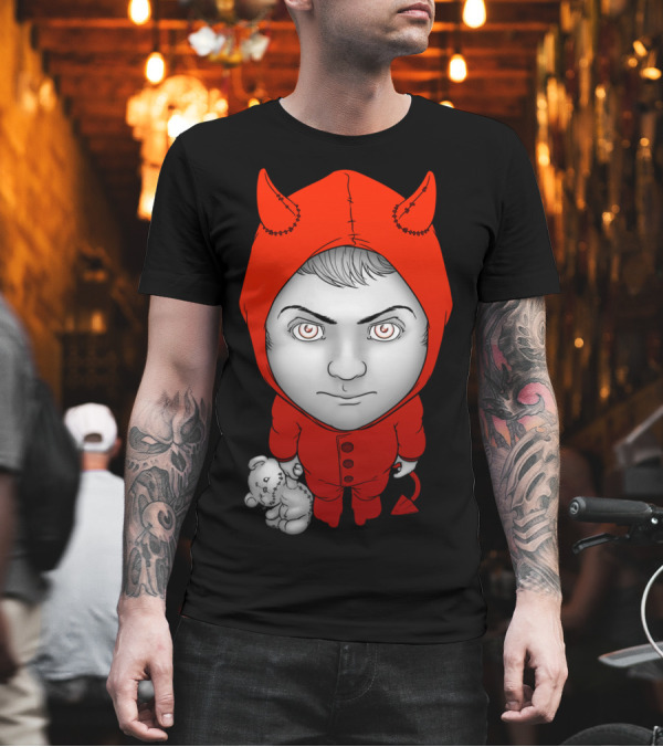 A Litte Devlish Red Horned Costume and Teddy Bear T-Shirt A Litte Devlish Red Horned Costume and Teddy Bear T-Shirt
