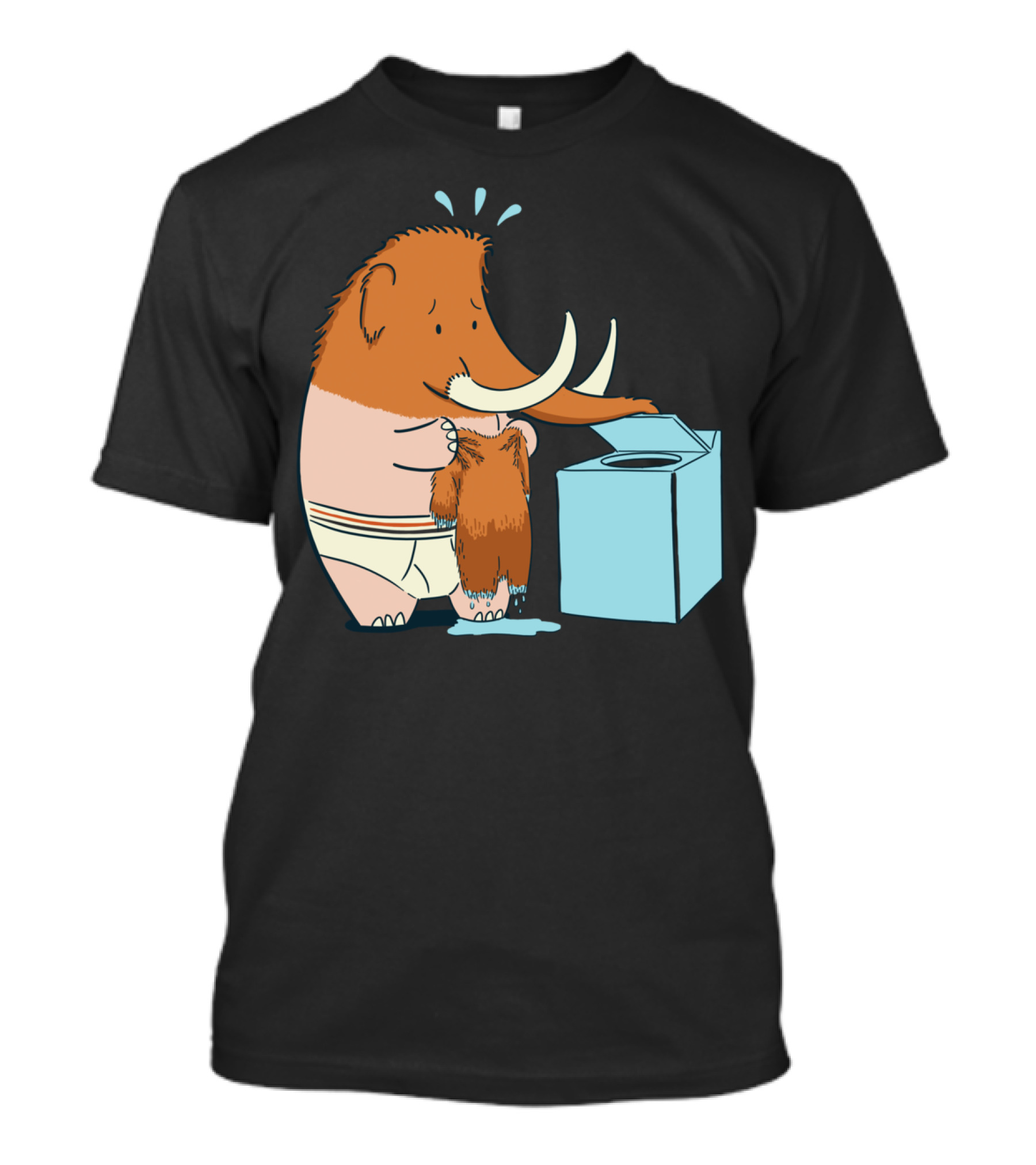 Mammoth Mistake Laundry Mishap In Underwear With Washing Machine T-Shirt