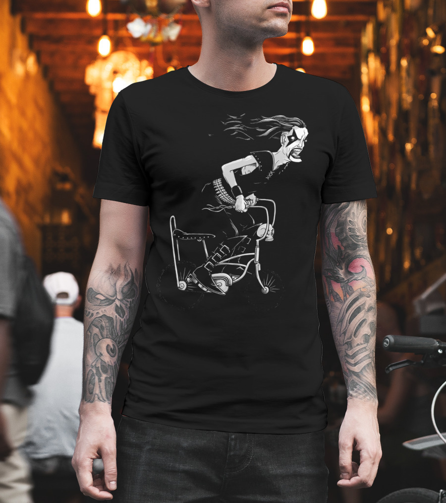 Metal To The Pedal Biker Skeleton Rock Star T-Shirt