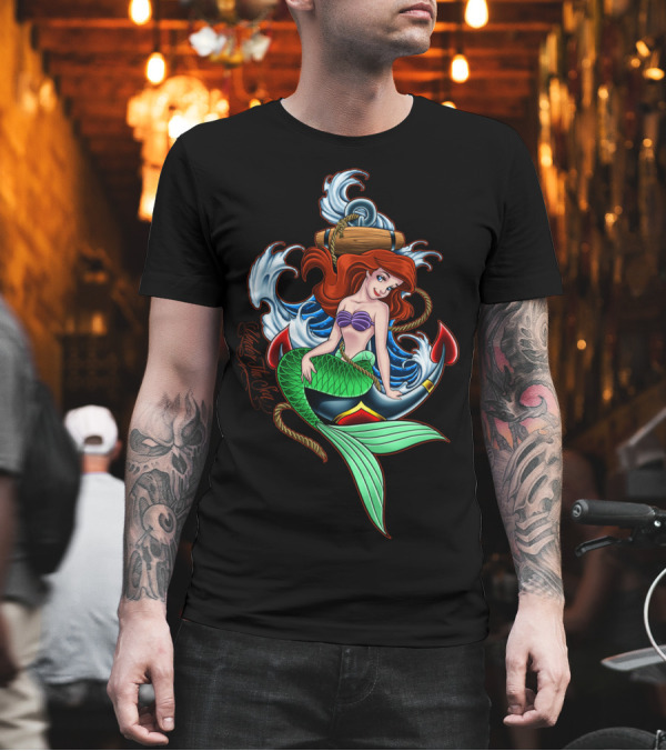 Under The Sea Mermaid with Anchor and Waves T-Shirt Under The Sea Mermaid with Anchor and Waves T-Shirt
