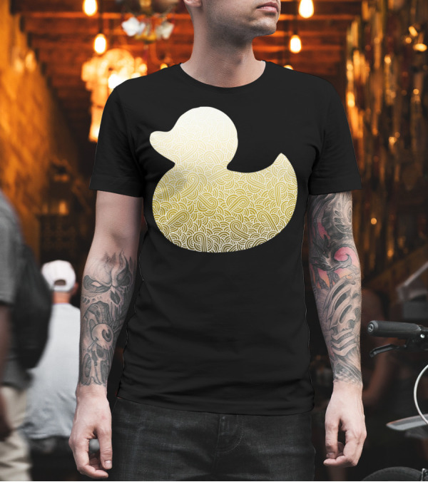 Ombre Yellow And White Zentangle Duck T-Shirt Ombre Yellow And White Zentangle Duck T-Shirt