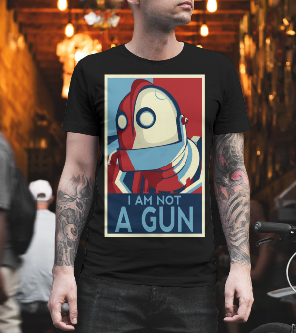 I Am Not A Gun Iron Giant Retro T-Shirt I Am Not A Gun Iron Giant Retro T-Shirt