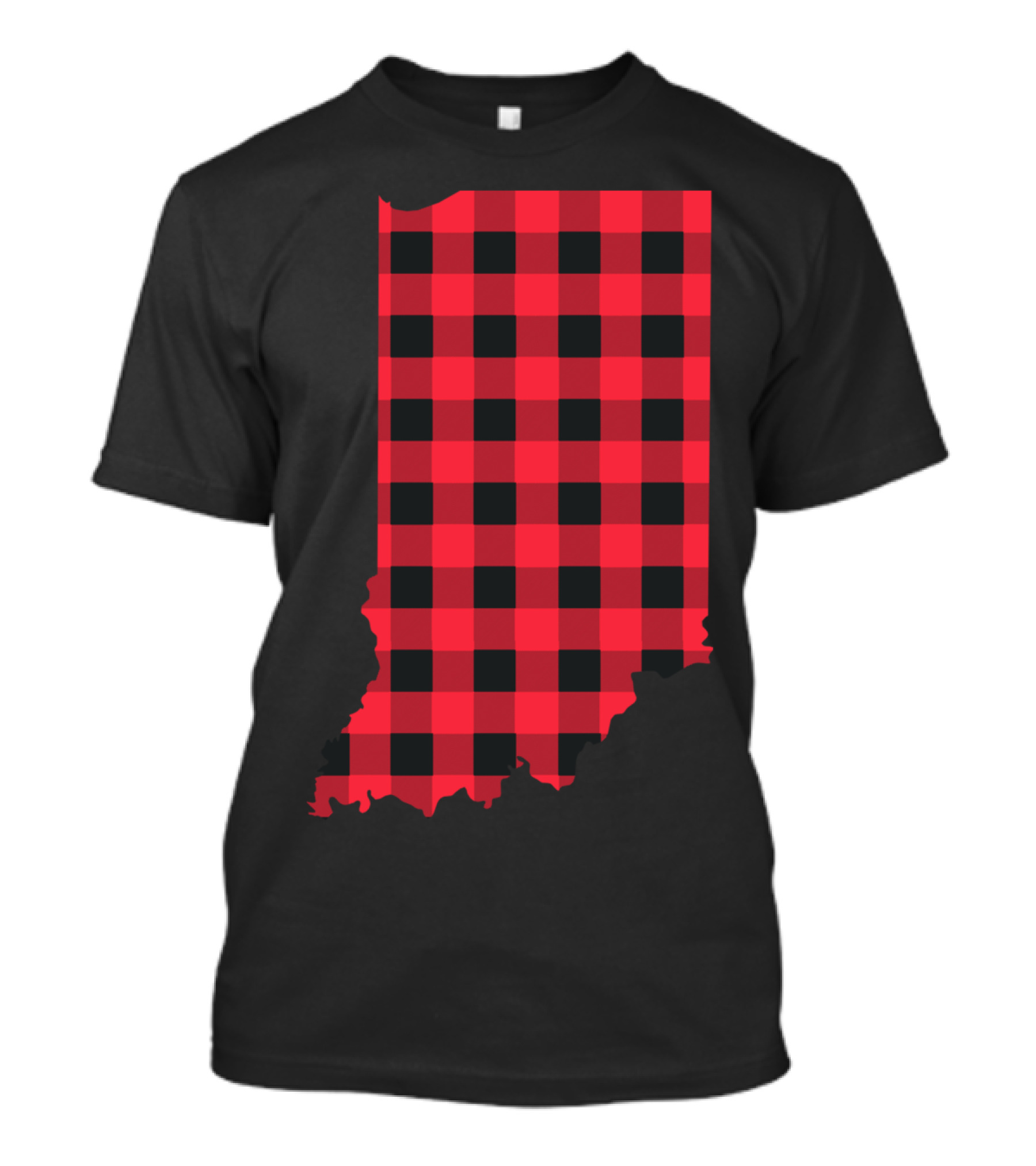 Red And Black Checkered Indiana Plaid T-Shirt