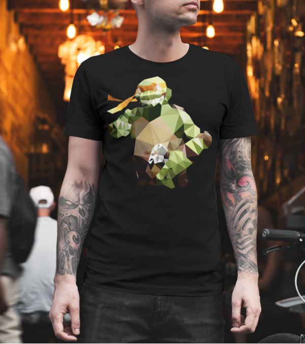 PolygonHeroes Michelangelo Ninja Turtles T-Shirt PolygonHeroes Michelangelo Ninja Turtles T-Shirt