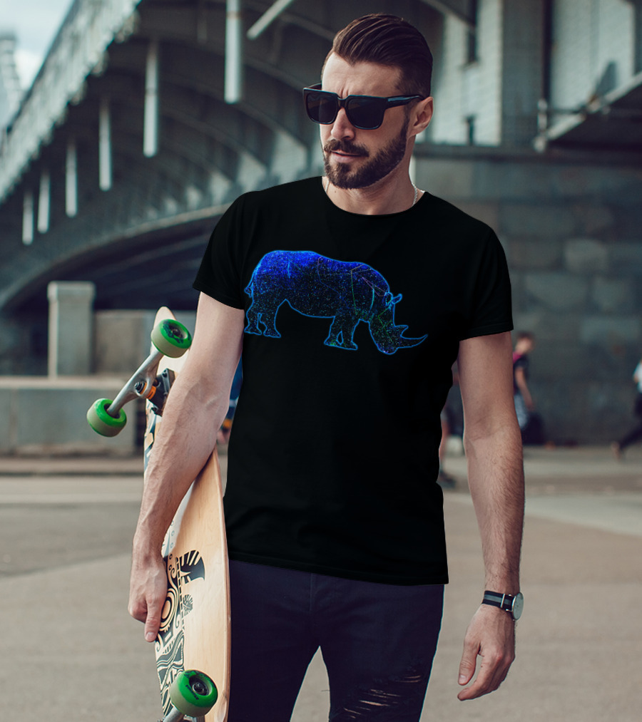 Shapes In The Sky Starry Rhino T-Shirt